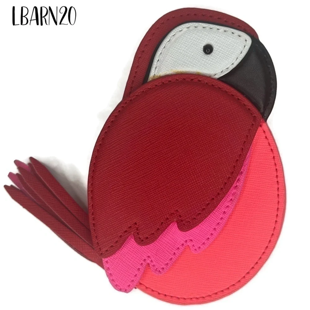 Kate Spade Novelty Rare Parrot Keychain Fob and Coin Bag Set